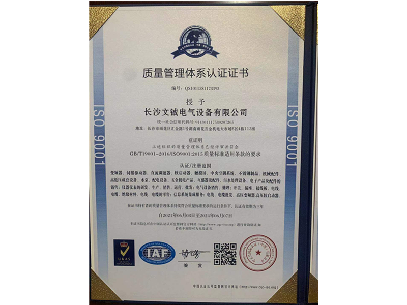 ISO 9001 質(zhì)量管理體系認(rèn)證證書 (1)